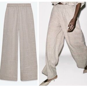 ZARA heathered wide leg pants